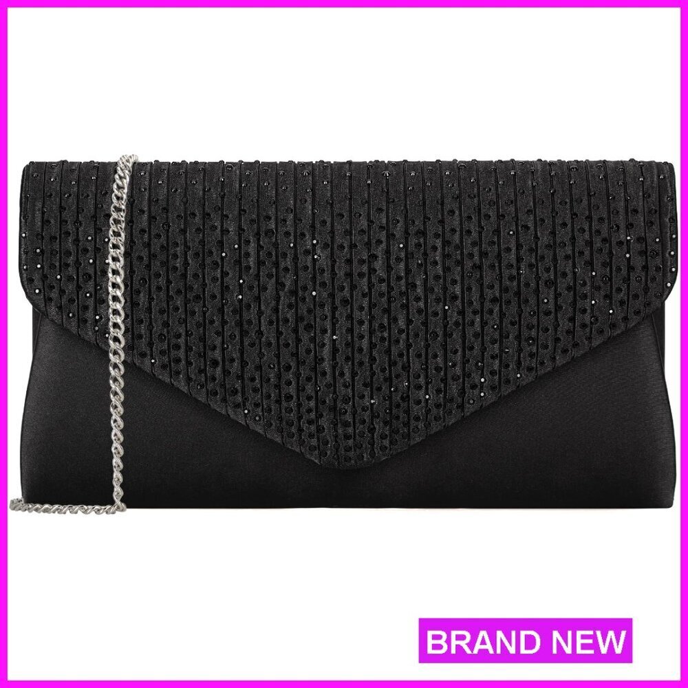 Crystal Rhinestone Evening Clutch Elegant Envelope Handbag Wedding Prom Party